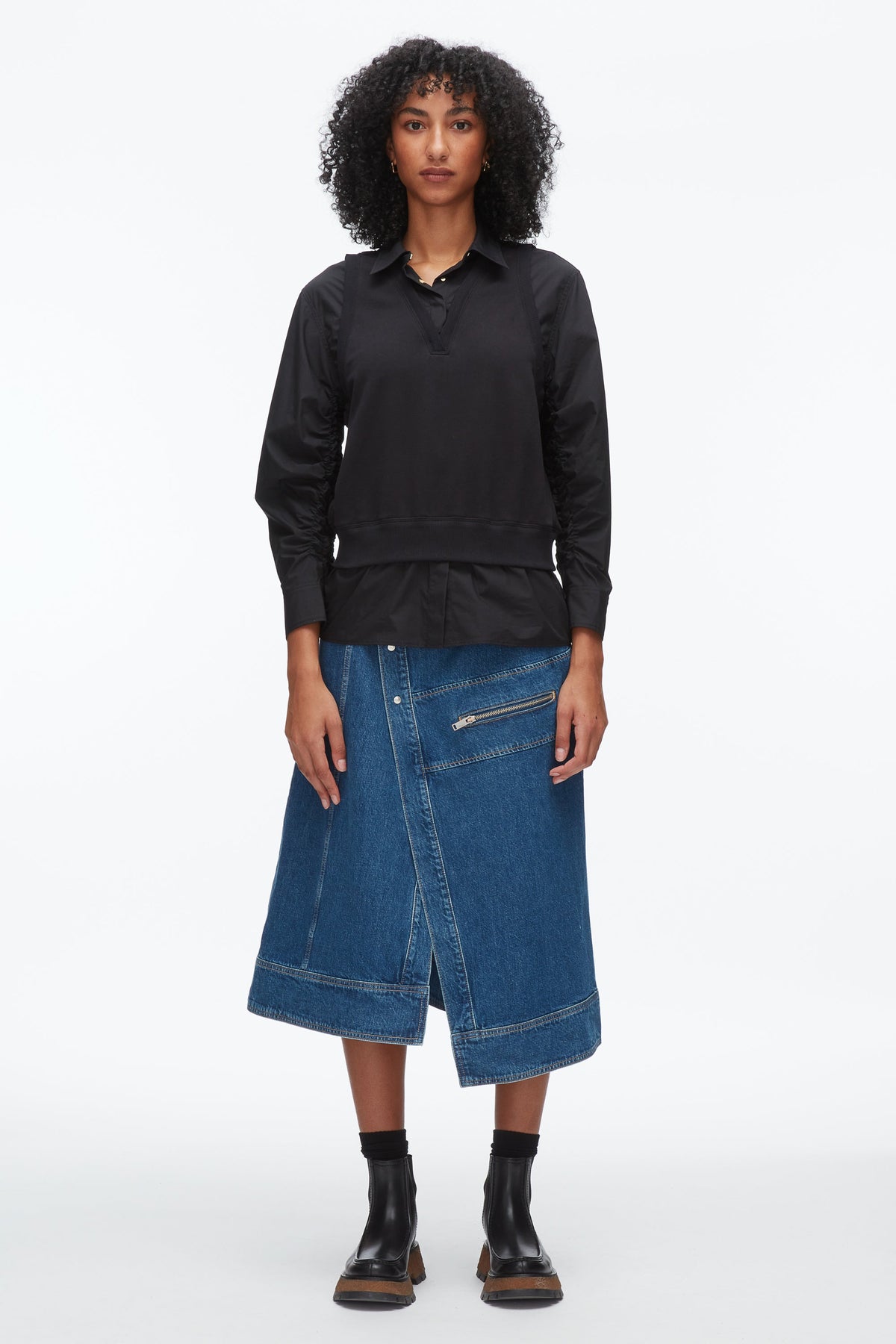Layered Vest Ruched Sleeve Shirt - 3.1 Phillip Lim Trusted
