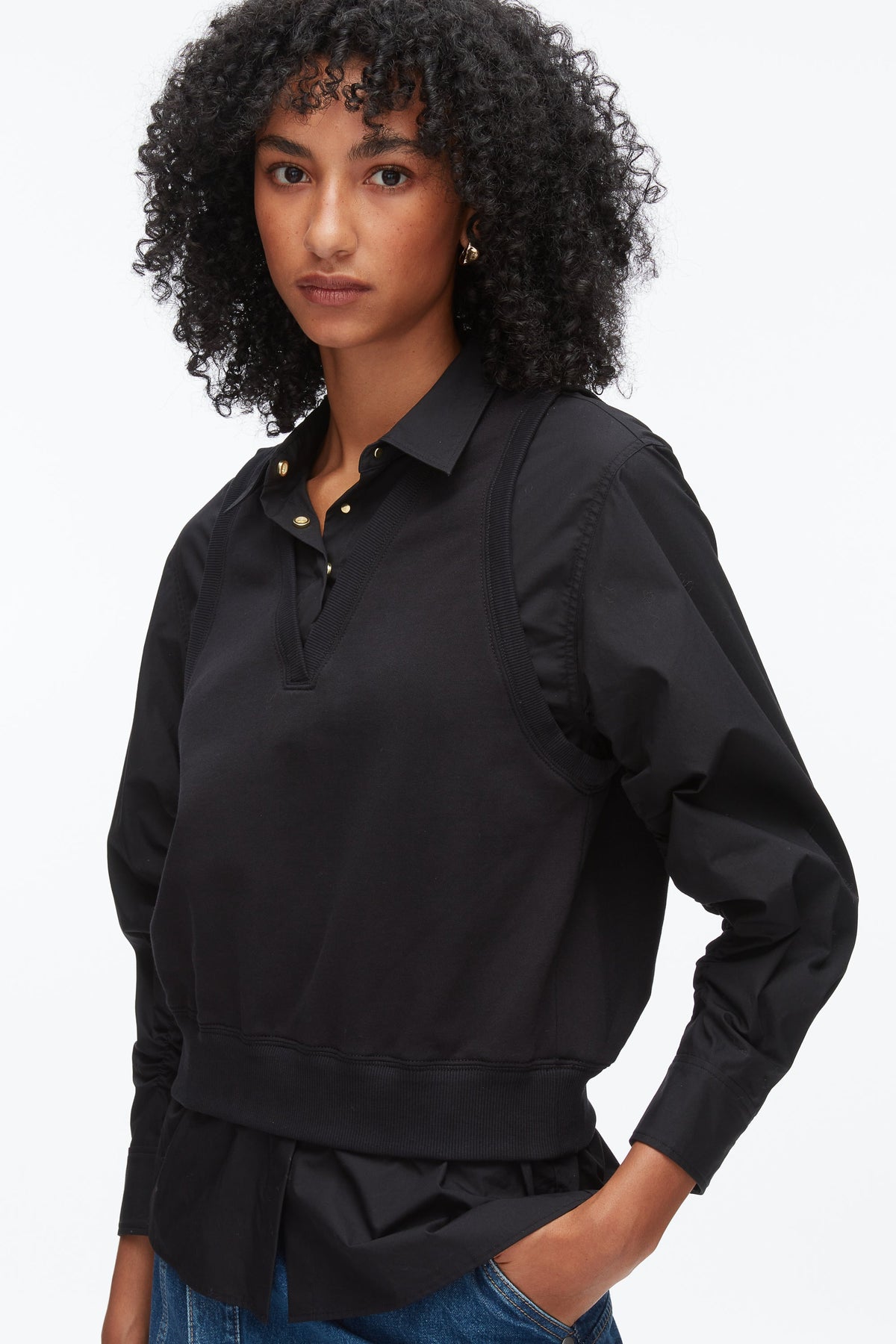 Layered Vest Ruched Sleeve Shirt - 3.1 Phillip Lim Trusted