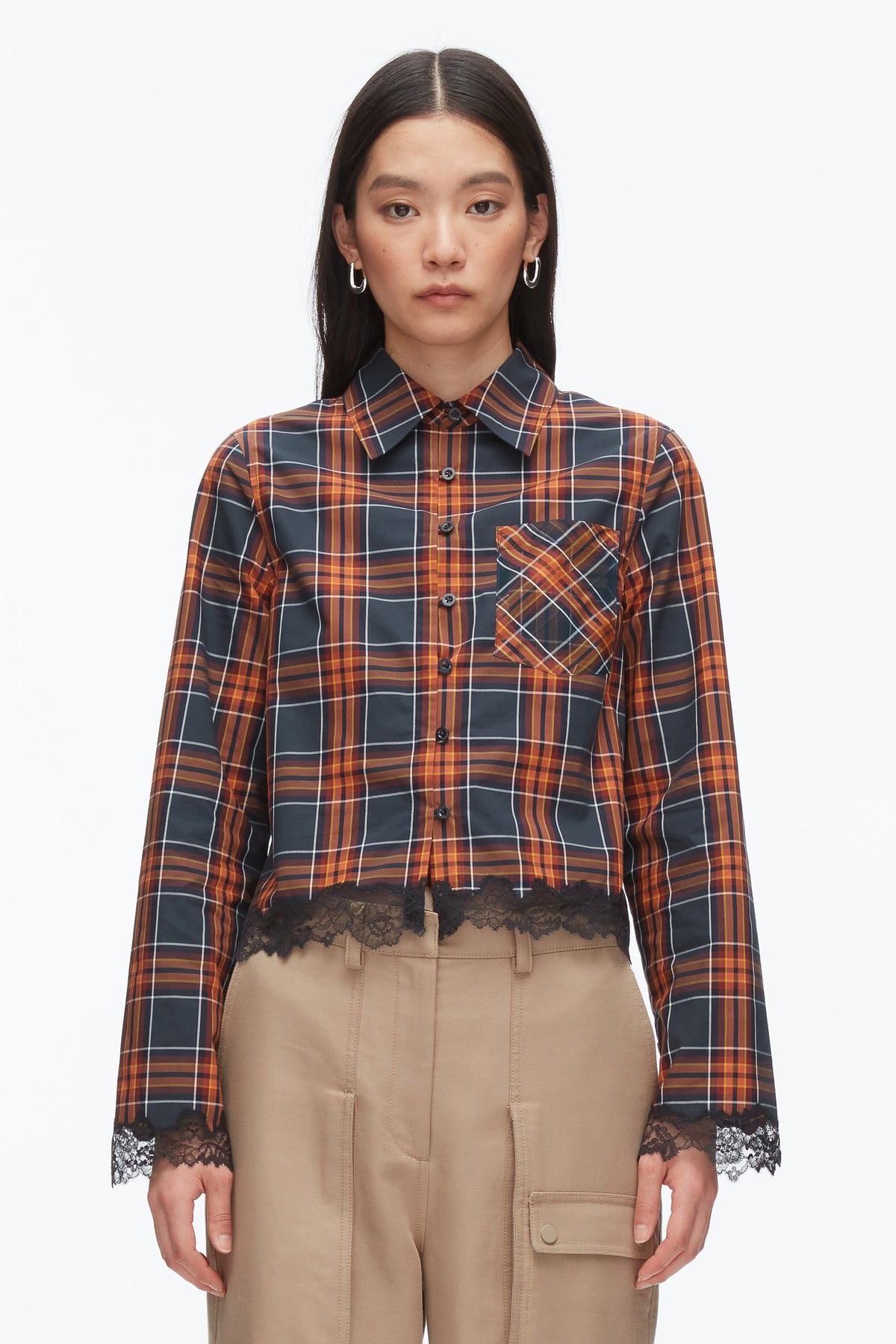 Plaid Mix Cropped Shirt - 3.1 Phillip Lim Popular