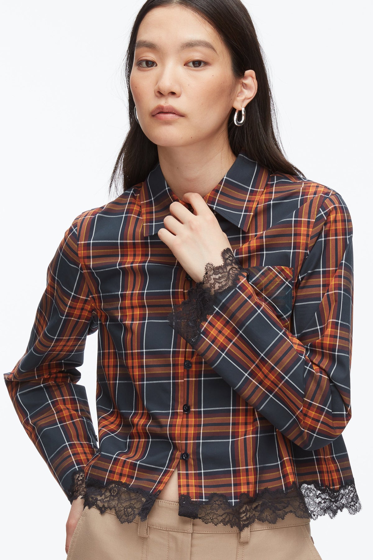 Plaid Mix Cropped Shirt - 3.1 Phillip Lim Popular