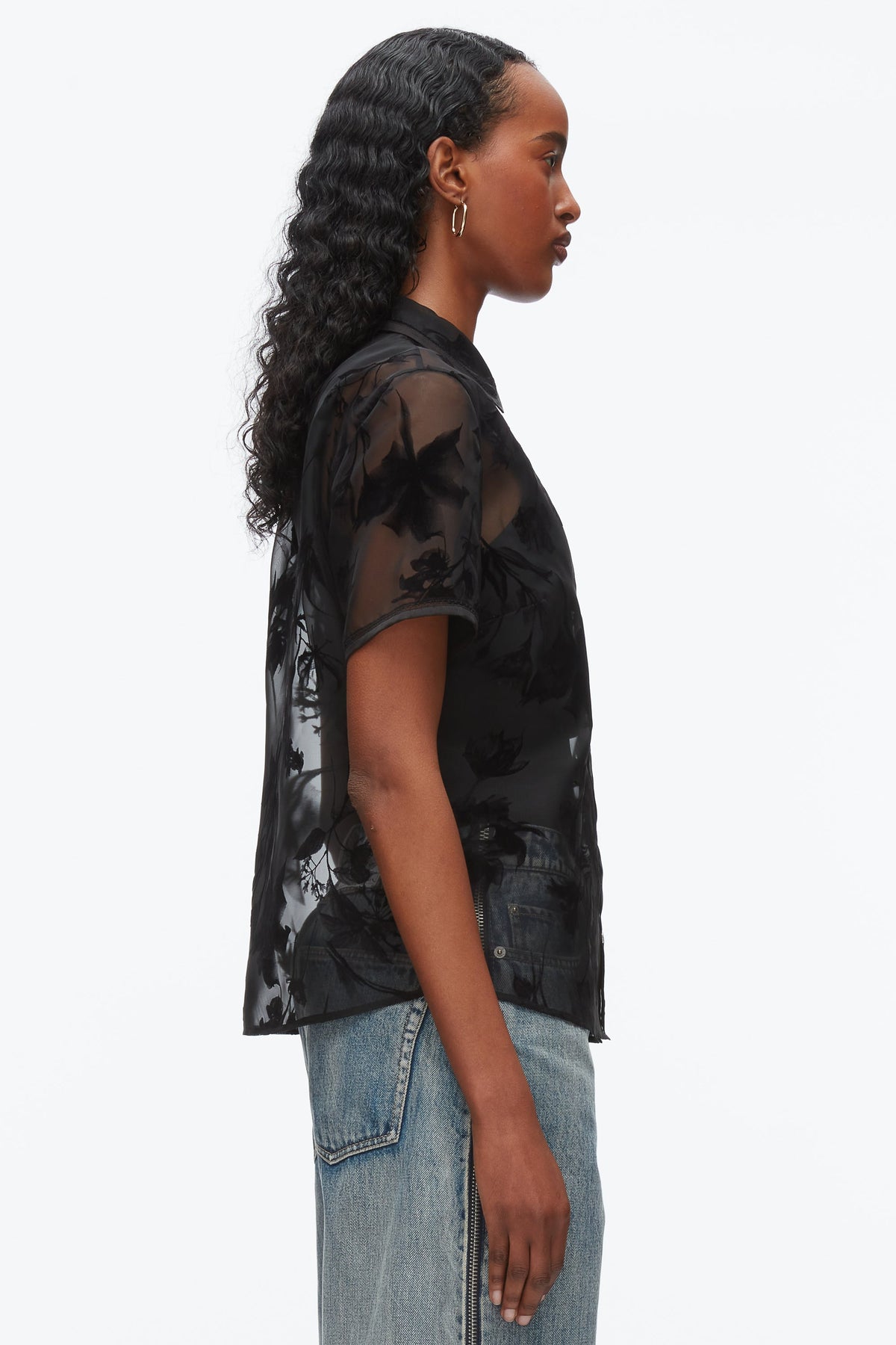 Flocked Organza Short Sleeve Shirt - 3.1 Phillip Lim Top Pick