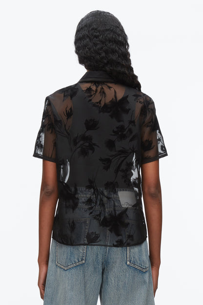 Flocked Organza Short Sleeve Shirt - 3.1 Phillip Lim Top Pick