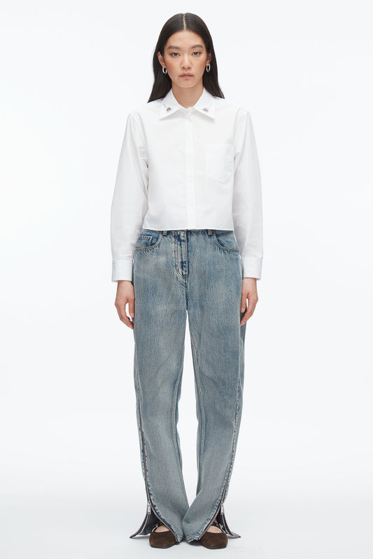 Cropped Shirt with Embroidered Collar - 3.1 Phillip Lim New