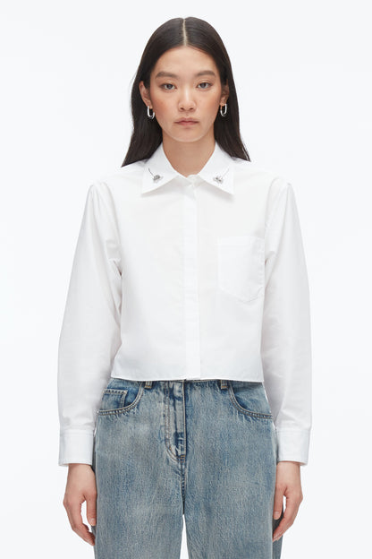 Cropped Shirt with Embroidered Collar - 3.1 Phillip Lim New