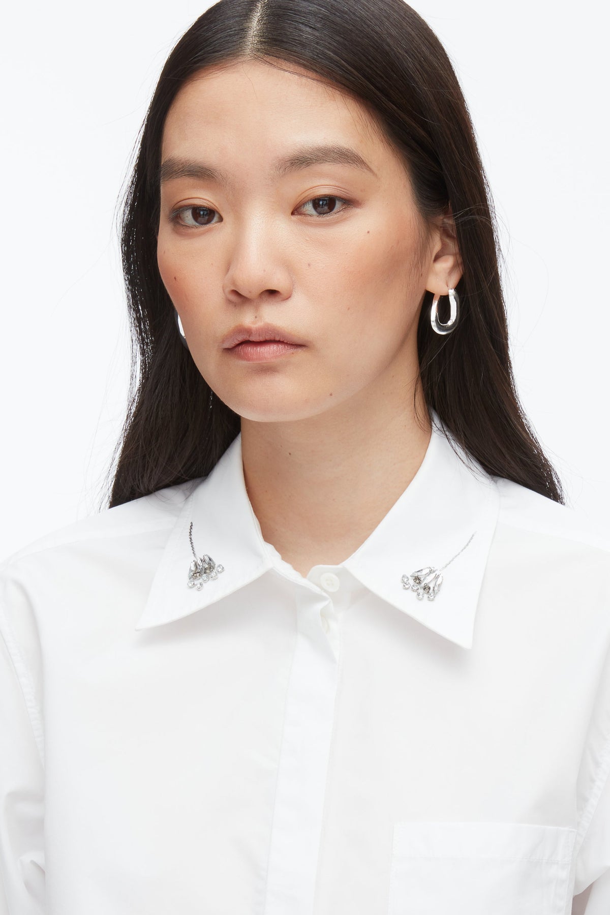 Cropped Shirt with Embroidered Collar - 3.1 Phillip Lim New