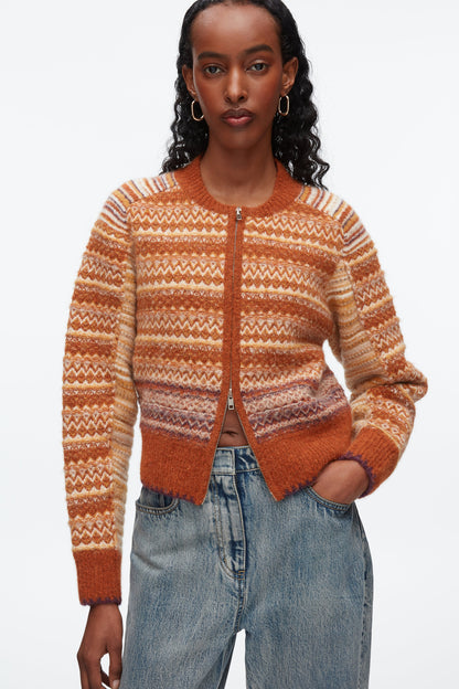 Fair Isle Zip Cardigan - 3.1 Phillip Lim Classic