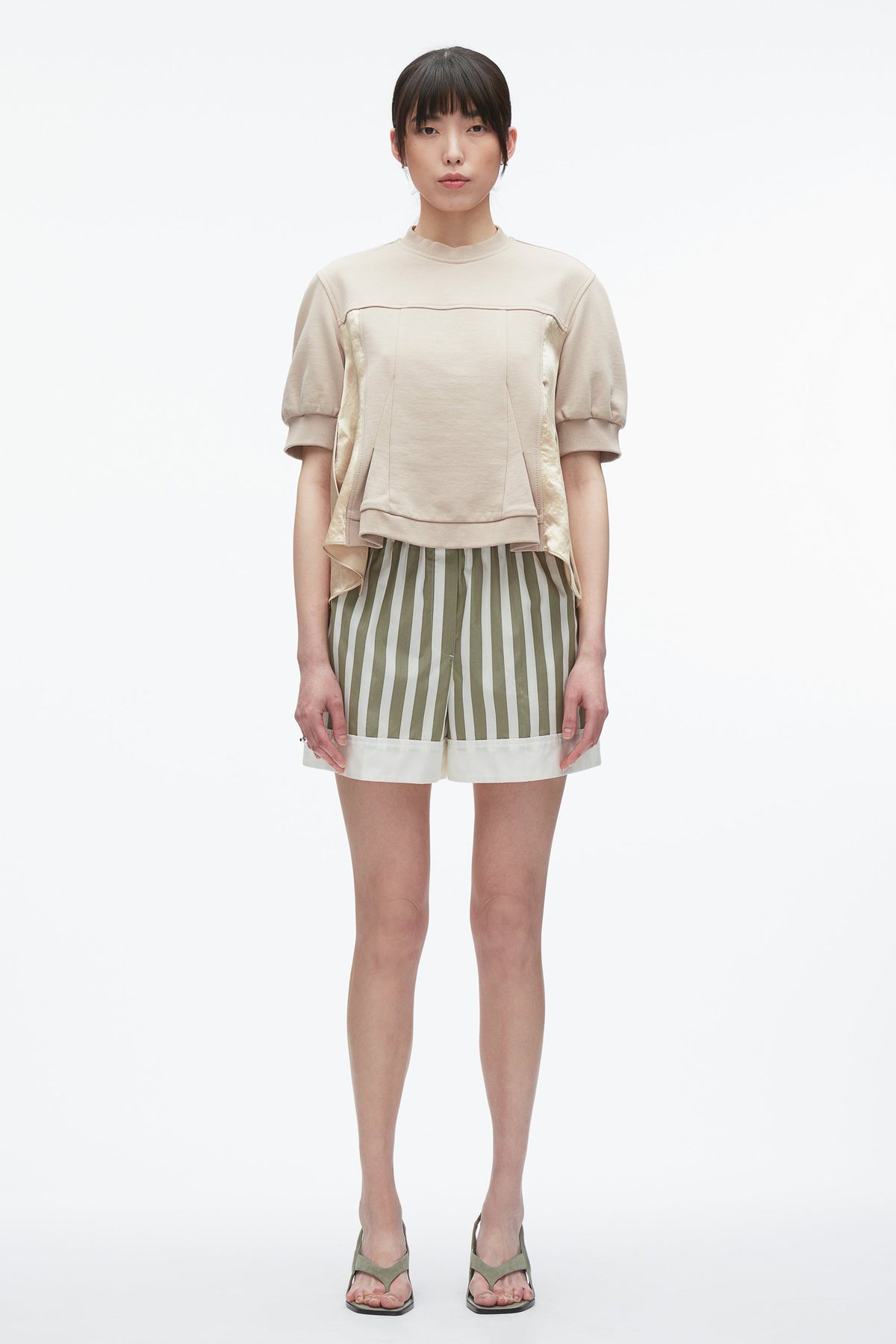 Satin Flounce Combo Terry Top - 3.1 Phillip Lim Sale