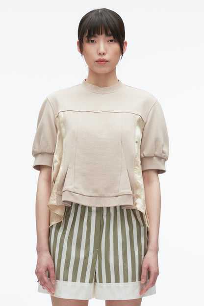Satin Flounce Combo Terry Top - 3.1 Phillip Lim Sale