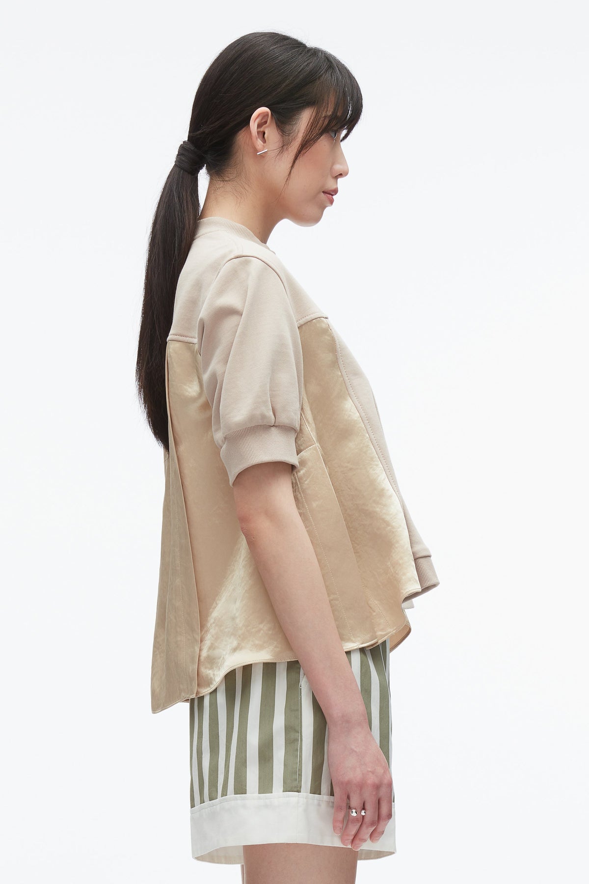 Satin Flounce Combo Terry Top - 3.1 Phillip Lim Sale