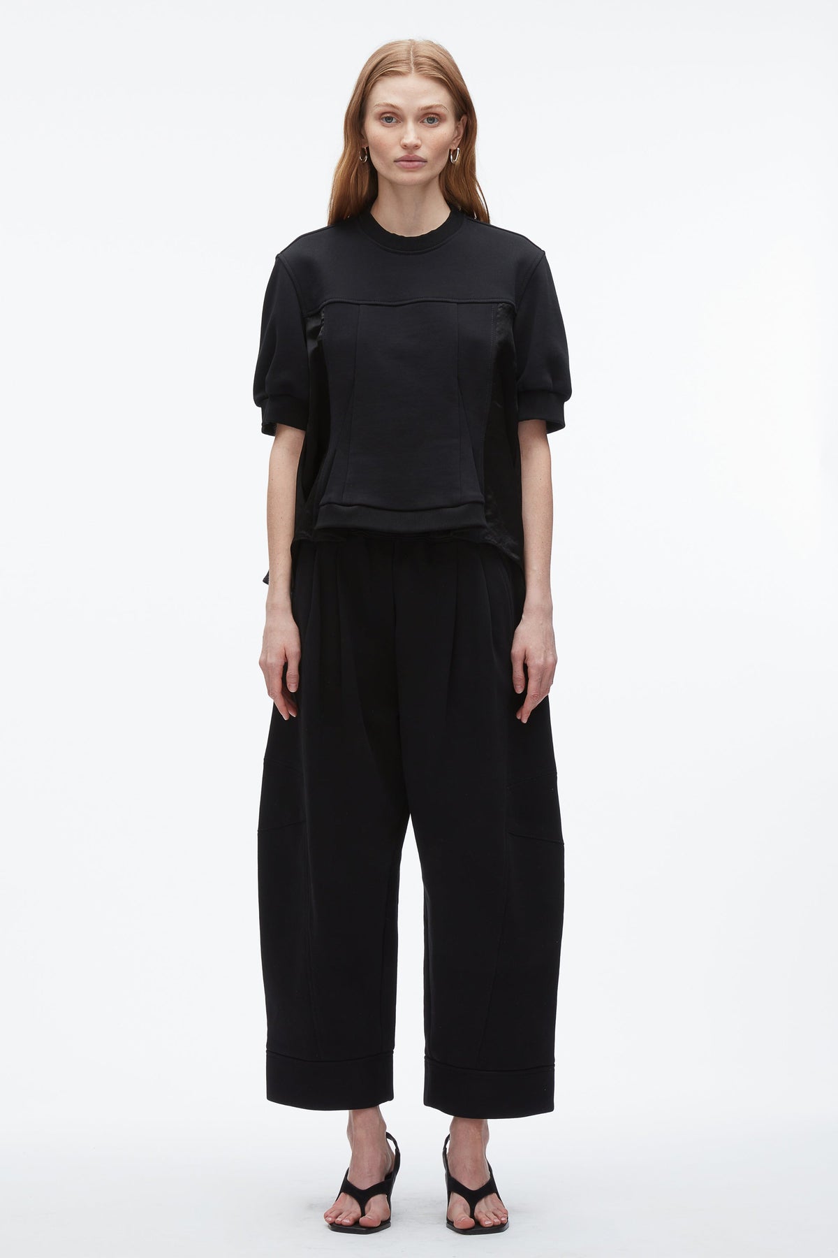 Satin Flounce Combo Terry Top - 3.1 Phillip Lim Smart Buy