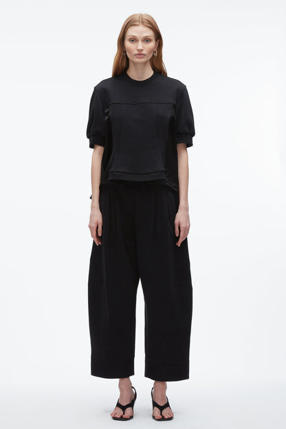 Satin Flounce Combo Terry Top - 3.1 Phillip Lim Smart Buy