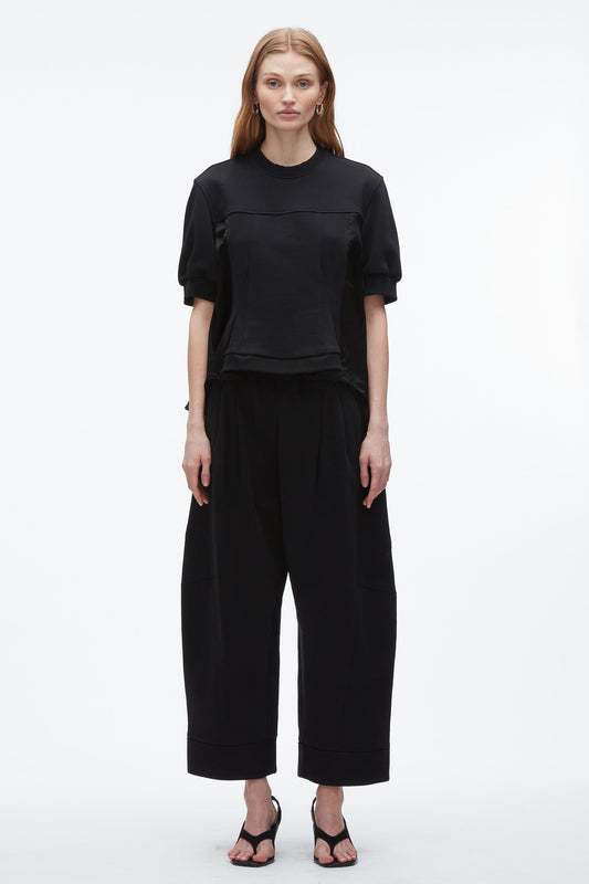 Satin Flounce Combo Terry Top - 3.1 Phillip Lim Smart Buy