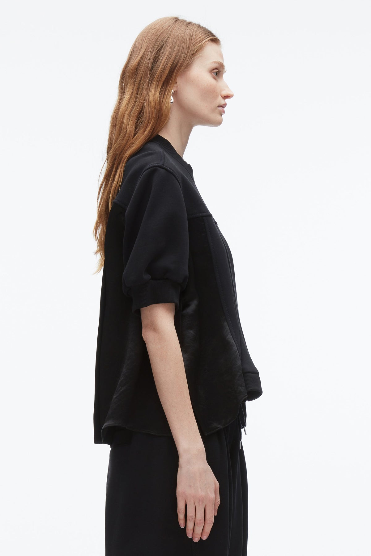 Satin Flounce Combo Terry Top - 3.1 Phillip Lim Smart Buy