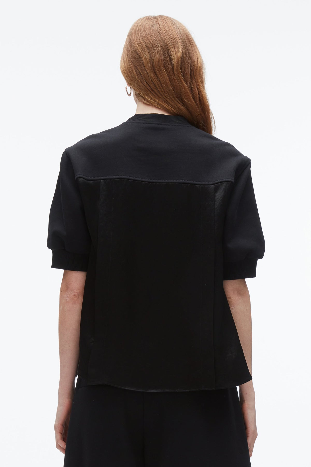 Satin Flounce Combo Terry Top - 3.1 Phillip Lim Smart Buy
