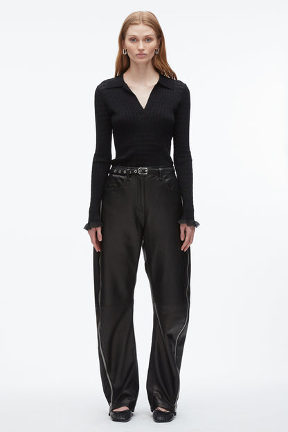 Leather Barrel Jean with Zippers - 3.1 Phillip Lim New