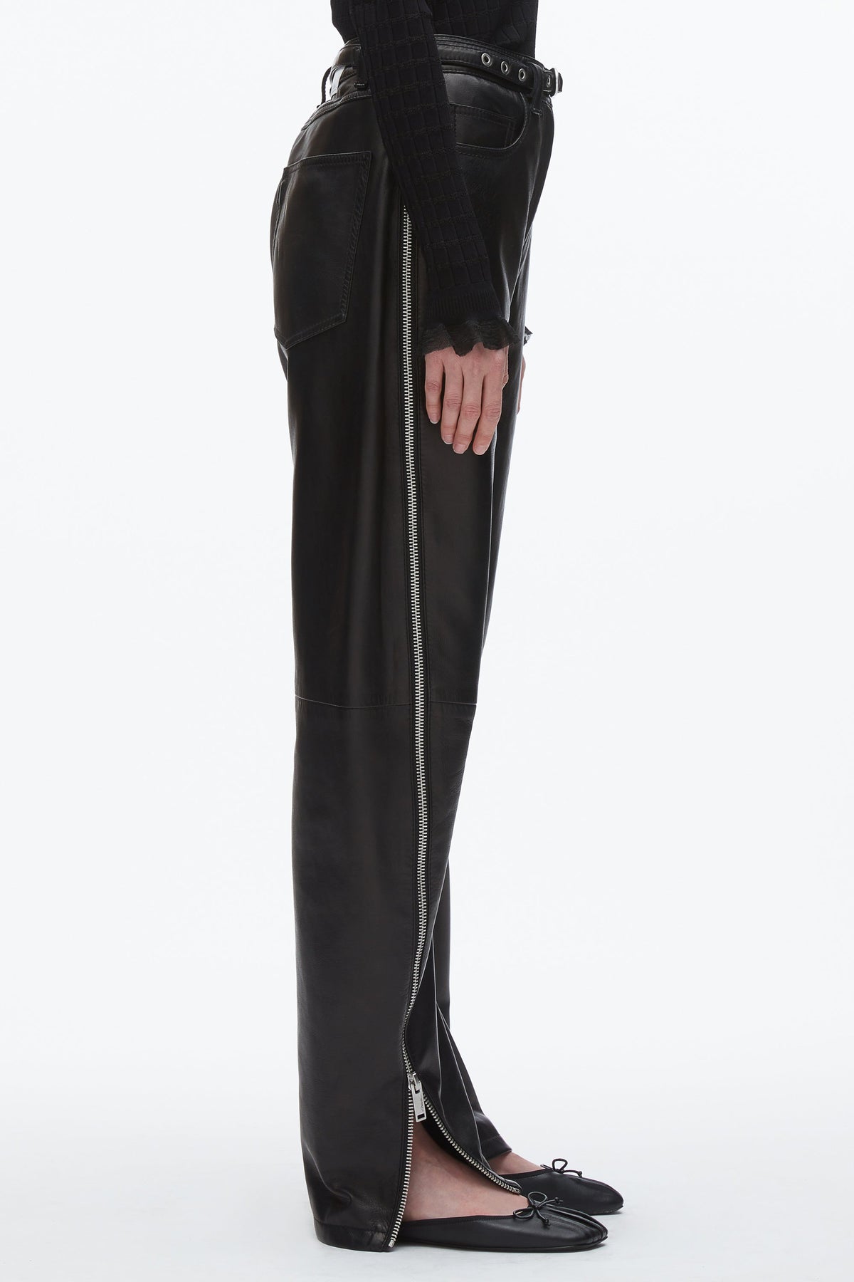 Leather Barrel Jean with Zippers - 3.1 Phillip Lim New