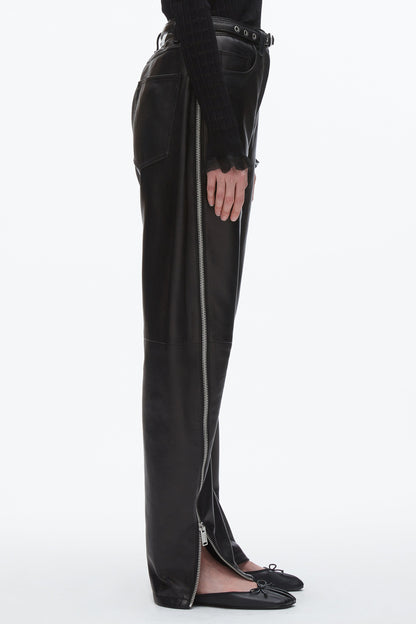 Leather Barrel Jean with Zippers - 3.1 Phillip Lim New