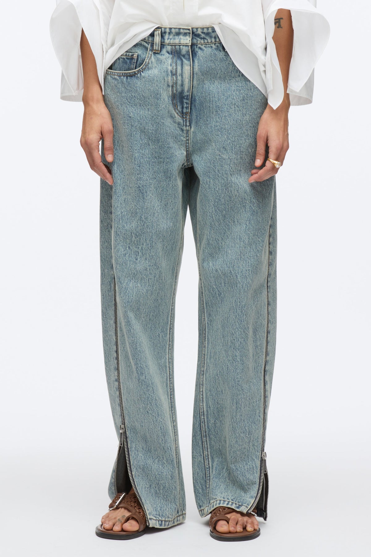 Curve Denim Pant with Zippers - 3.1 Phillip Lim Exclusive