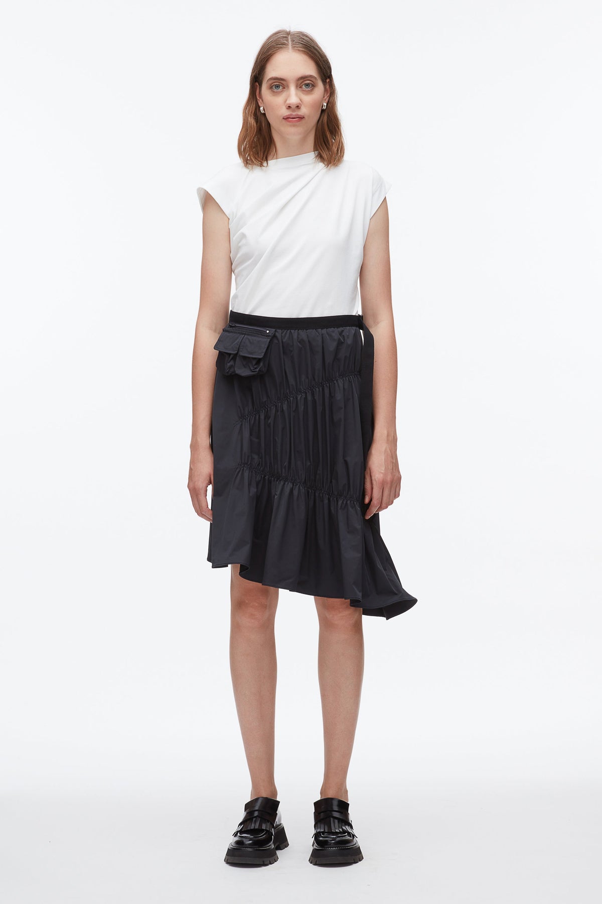Ripstop Asymmetric Skirt with Ruching - 3.1 Phillip Lim Hot Sale