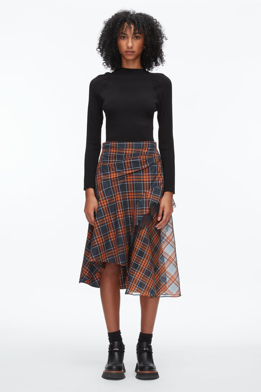 Plaid Mix Draped Midi Skirt - 3.1 Phillip Lim Trusted