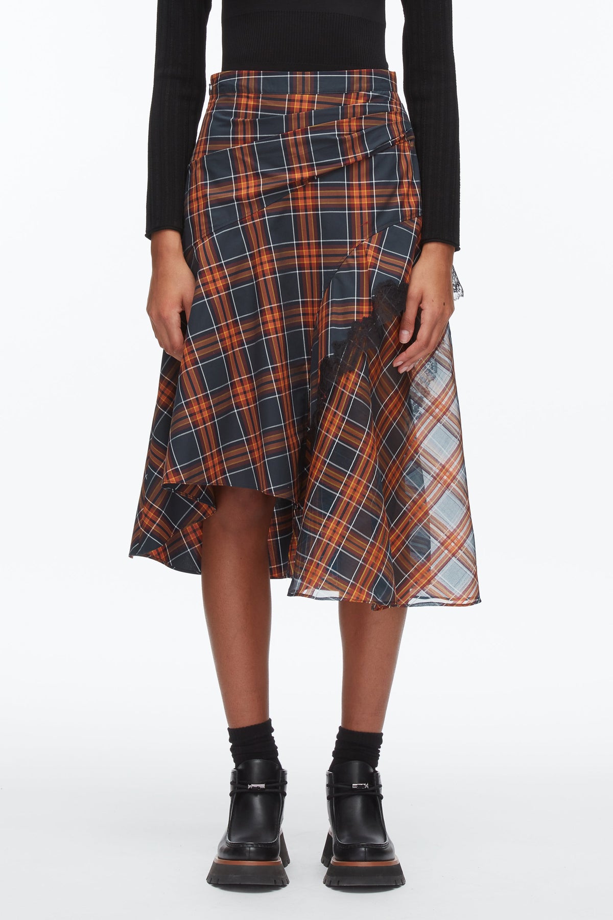 Plaid Mix Draped Midi Skirt - 3.1 Phillip Lim Trusted