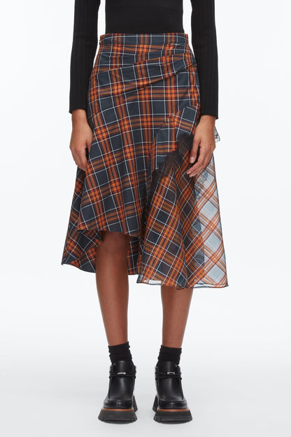 Plaid Mix Draped Midi Skirt - 3.1 Phillip Lim Trusted