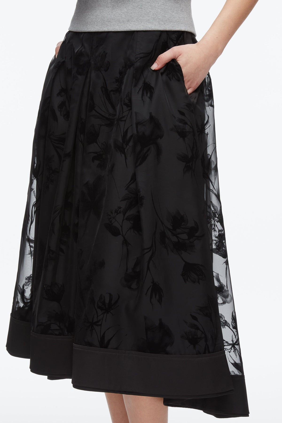 Flocked Organza Midi Skirt - 3.1 Phillip Lim Signature