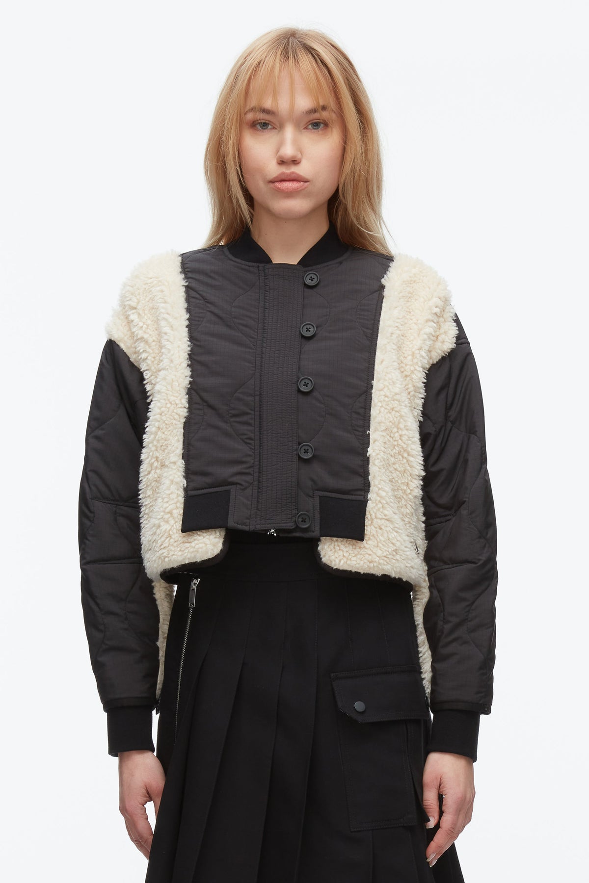 Cropped Sherpa Combo Bomber - 3.1 Phillip Lim Discount