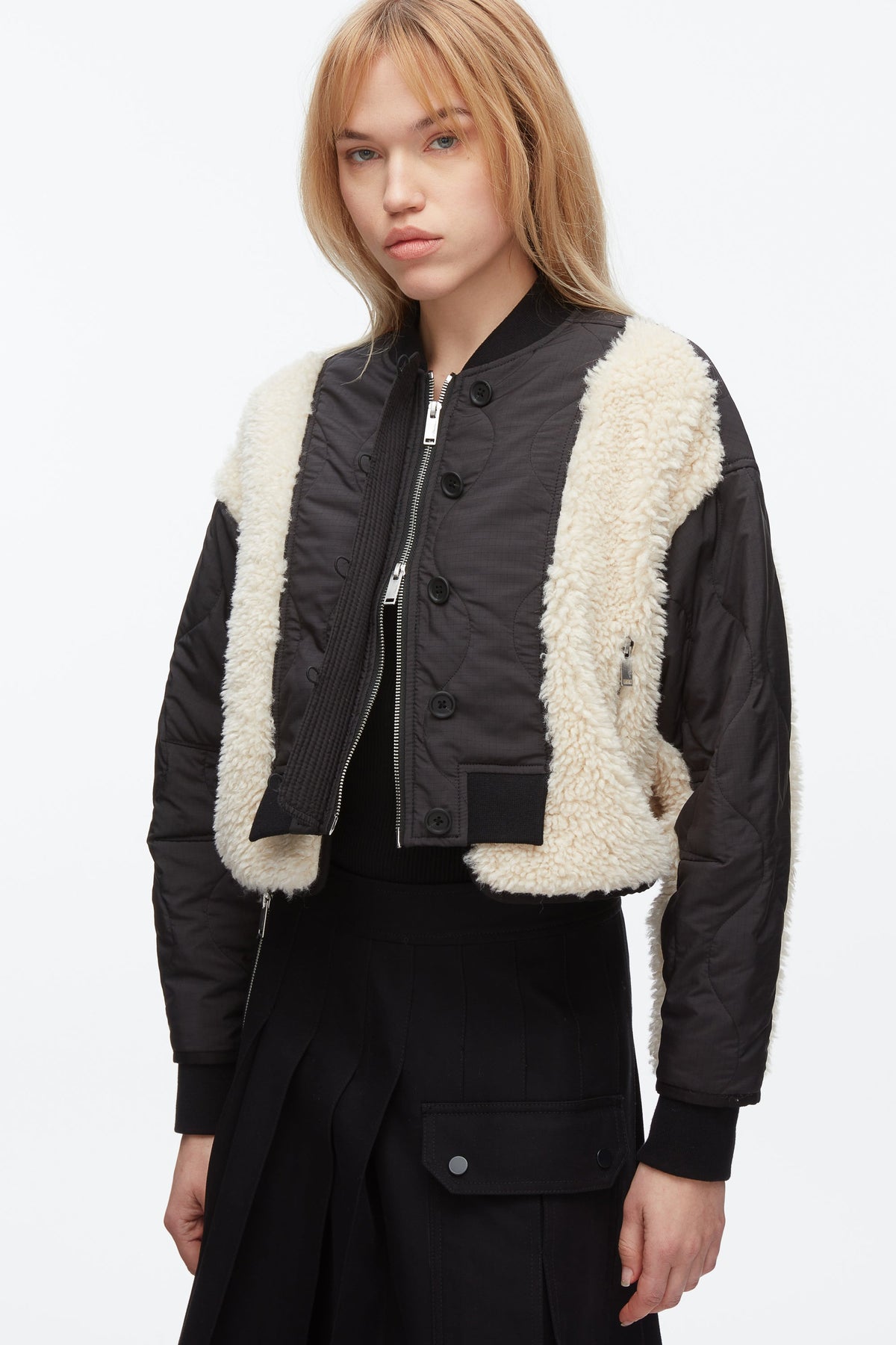Cropped Sherpa Combo Bomber - 3.1 Phillip Lim Discount
