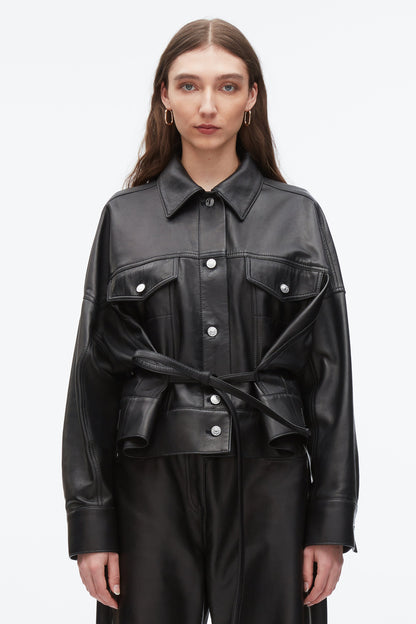 Leather Boxy Jacket - 3.1 Phillip Lim Smart Buy