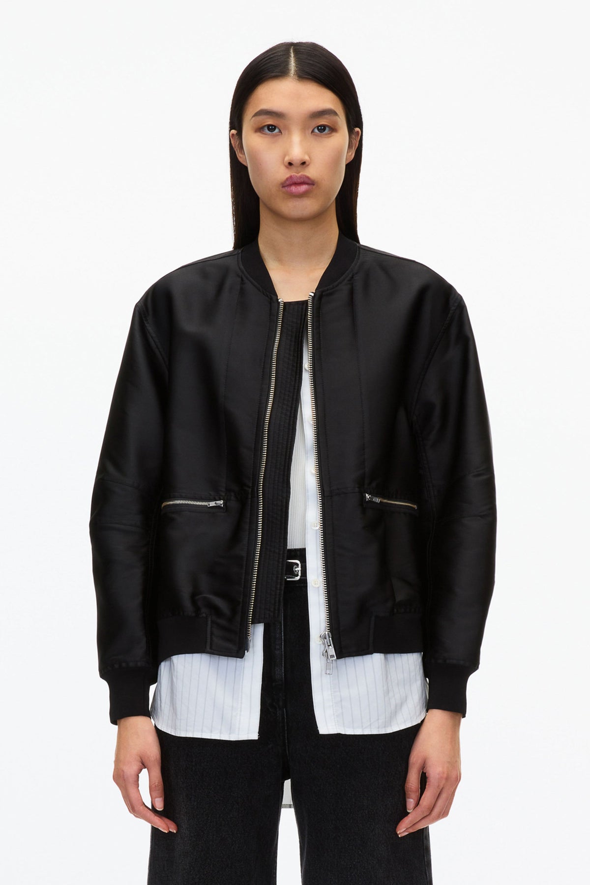 Black Layered Bomber Jacket | Exclusive Phillip Lim Outerwear - 3.1 Phillip Lim Best Seller