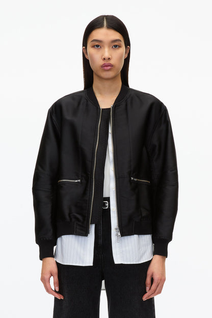 Black Layered Bomber Jacket | Exclusive Phillip Lim Outerwear - 3.1 Phillip Lim Best Seller