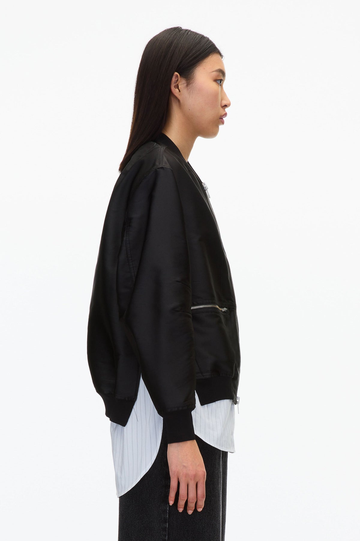 Black Layered Bomber Jacket | Exclusive Phillip Lim Outerwear - 3.1 Phillip Lim Best Seller