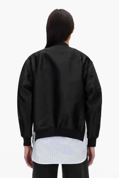 Black Layered Bomber Jacket | Exclusive Phillip Lim Outerwear - 3.1 Phillip Lim Best Seller