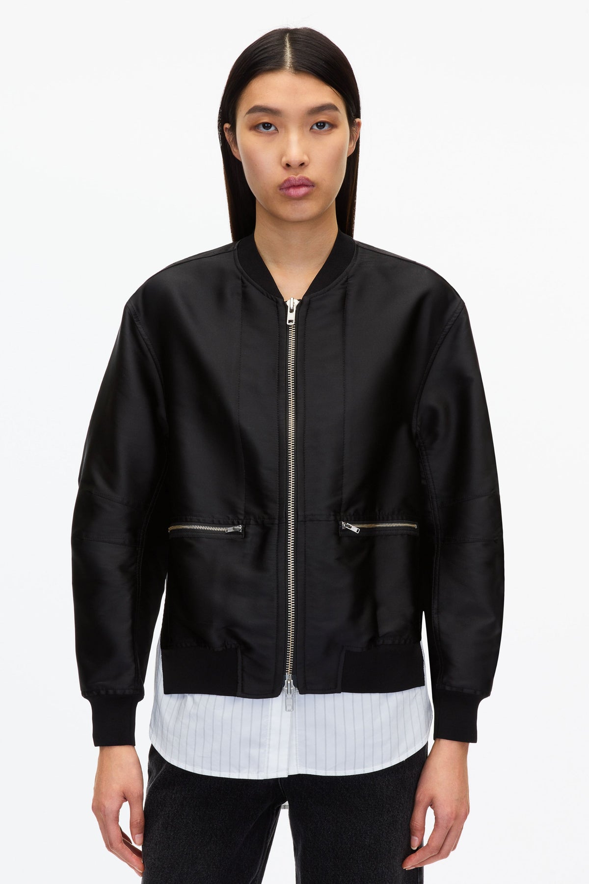 Black Layered Bomber Jacket | Exclusive Phillip Lim Outerwear - 3.1 Phillip Lim Best Seller