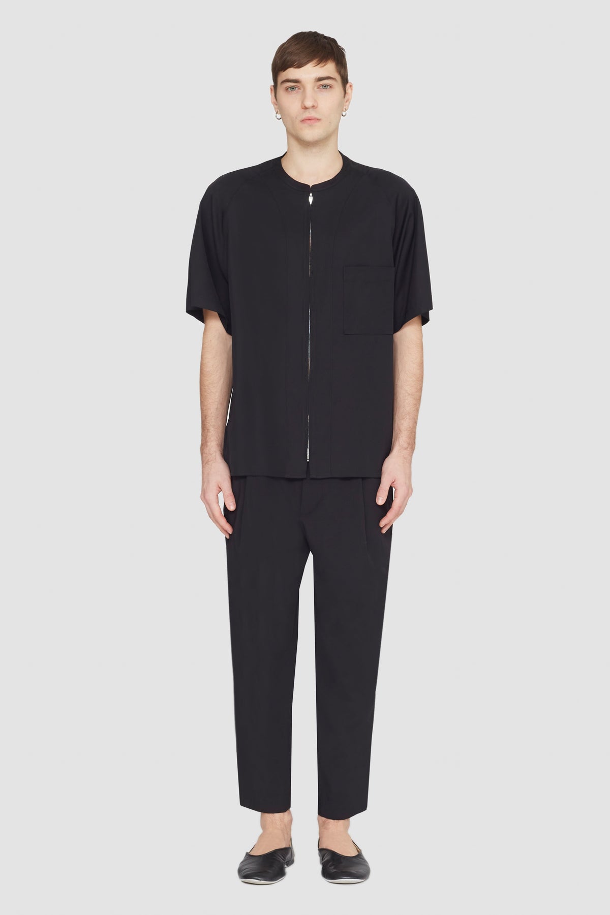 Short Sleeve Zip-Front Baseball Shirt - 3.1 Phillip Lim Everyday