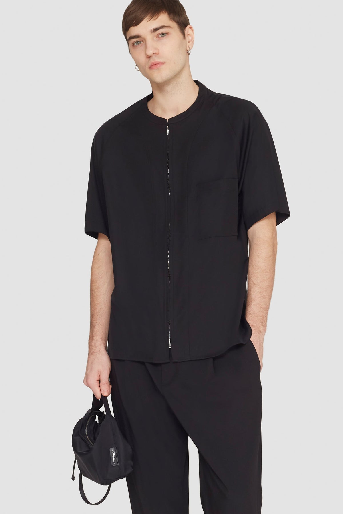 Short Sleeve Zip-Front Baseball Shirt - 3.1 Phillip Lim Everyday