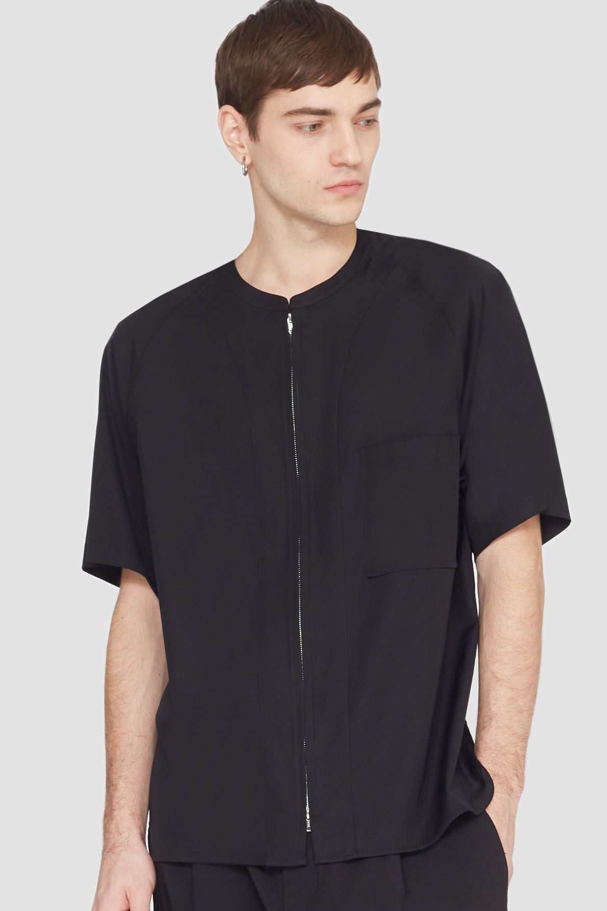 Short Sleeve Zip-Front Baseball Shirt - 3.1 Phillip Lim Everyday