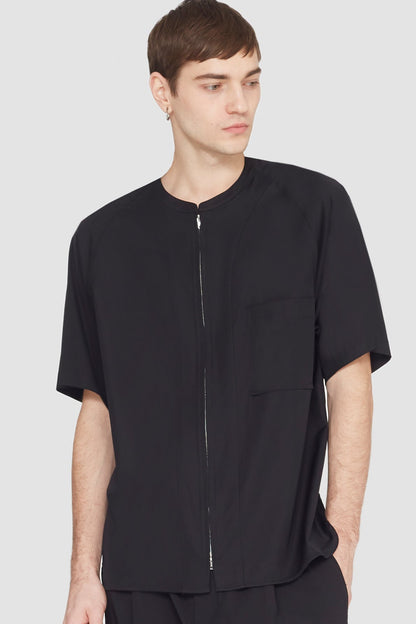 Short Sleeve Zip-Front Baseball Shirt - 3.1 Phillip Lim Everyday