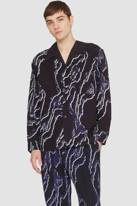 Long Sleeve Printed Convertible Collar Shirt - 3.1 Phillip Lim Everyday
