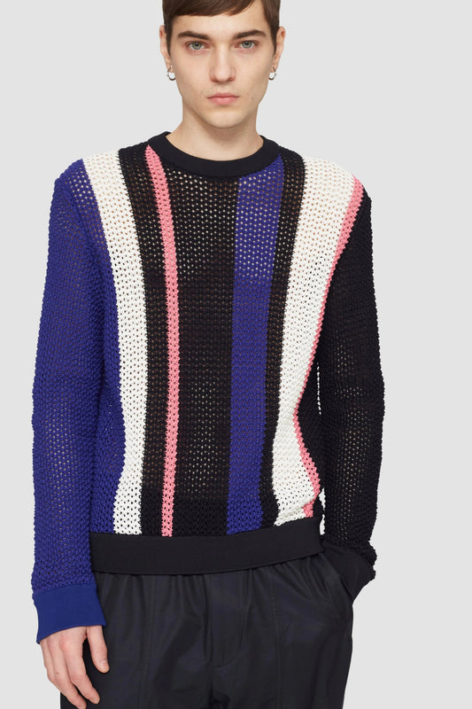 Long Sleeve Stripe Pointelle Pullover - 3.1 Phillip Lim New
