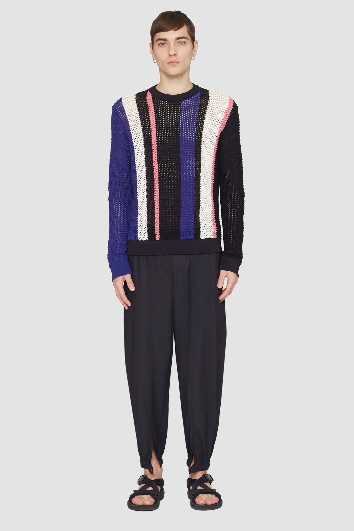 Long Sleeve Stripe Pointelle Pullover - 3.1 Phillip Lim New