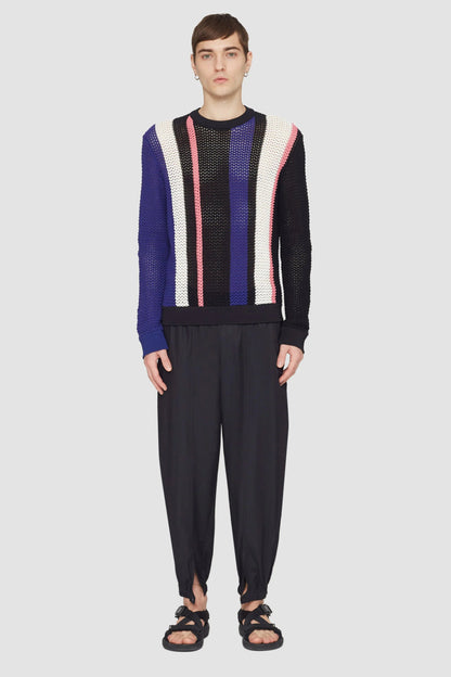 Long Sleeve Stripe Pointelle Pullover - 3.1 Phillip Lim New