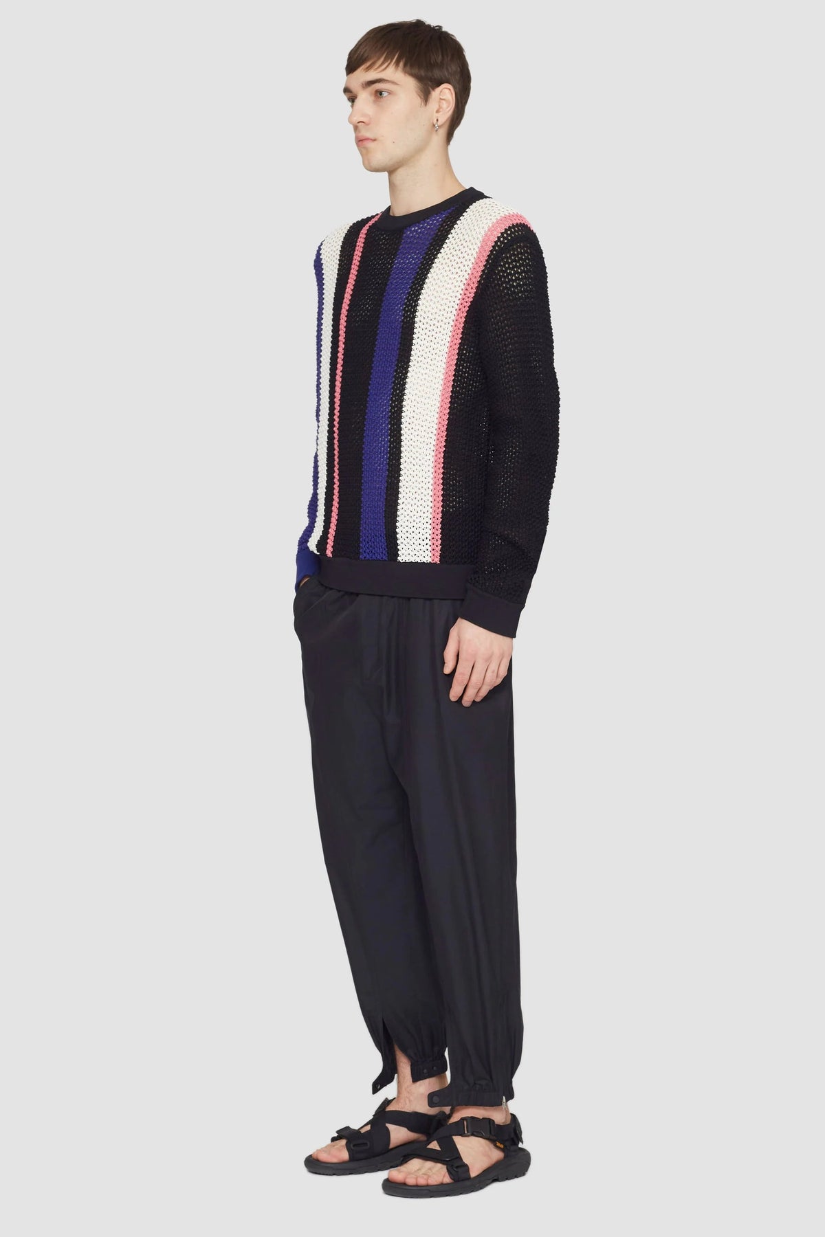 Long Sleeve Stripe Pointelle Pullover - 3.1 Phillip Lim New