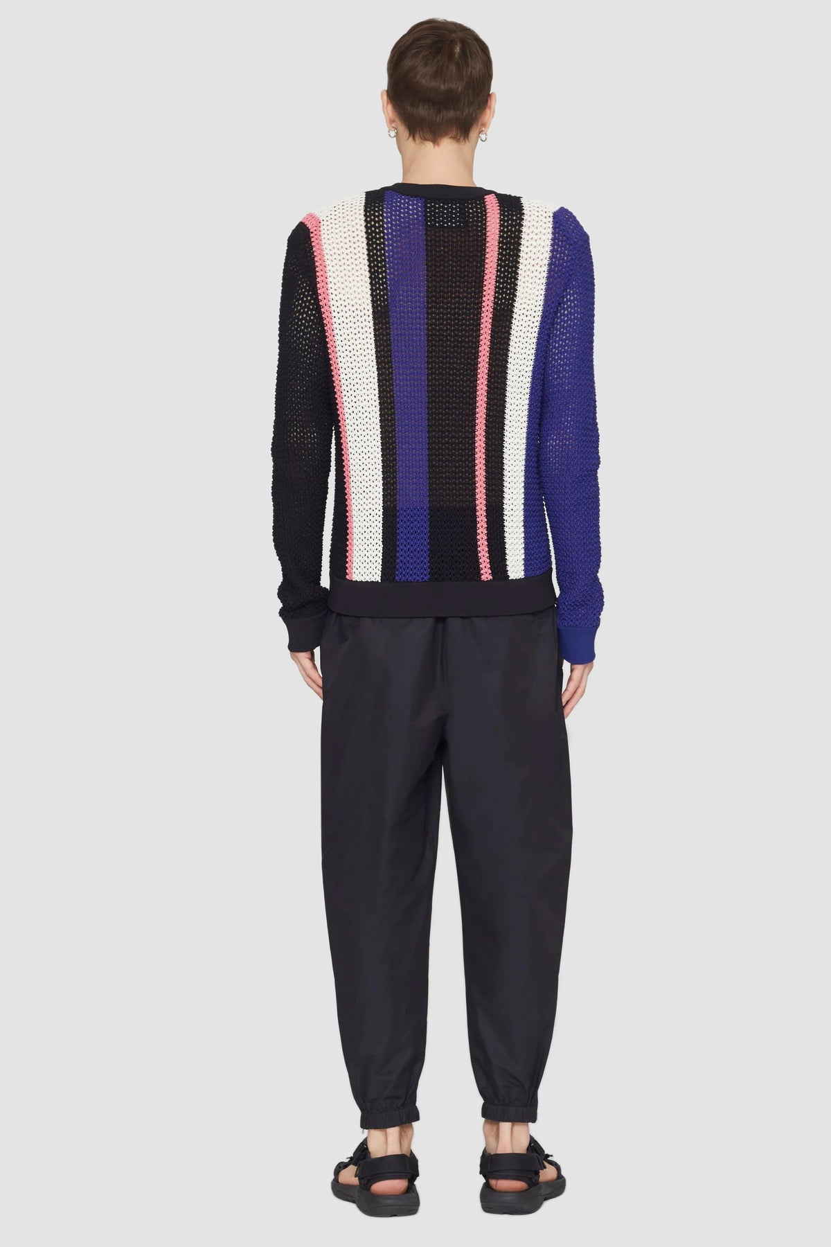 Long Sleeve Stripe Pointelle Pullover - 3.1 Phillip Lim New